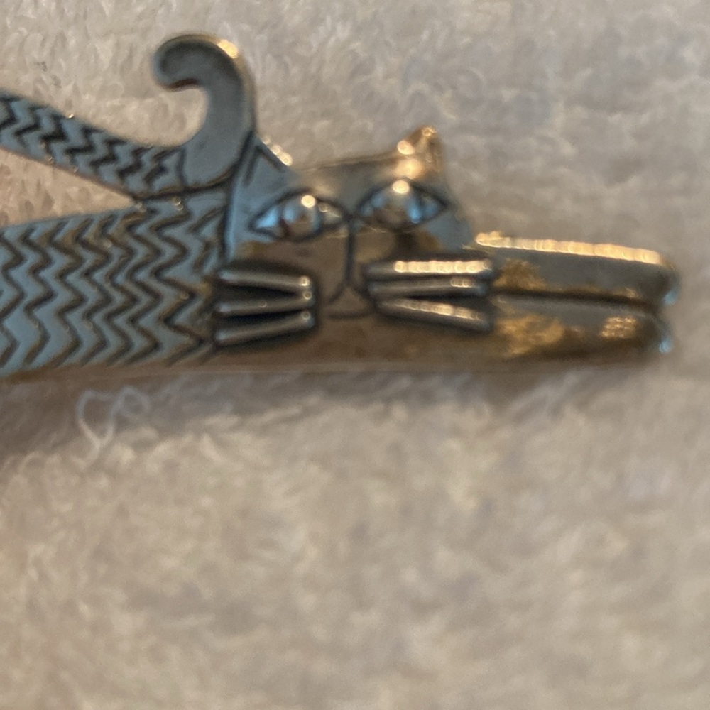 Sterling Silver Cat Pin - Picture 3 of 5